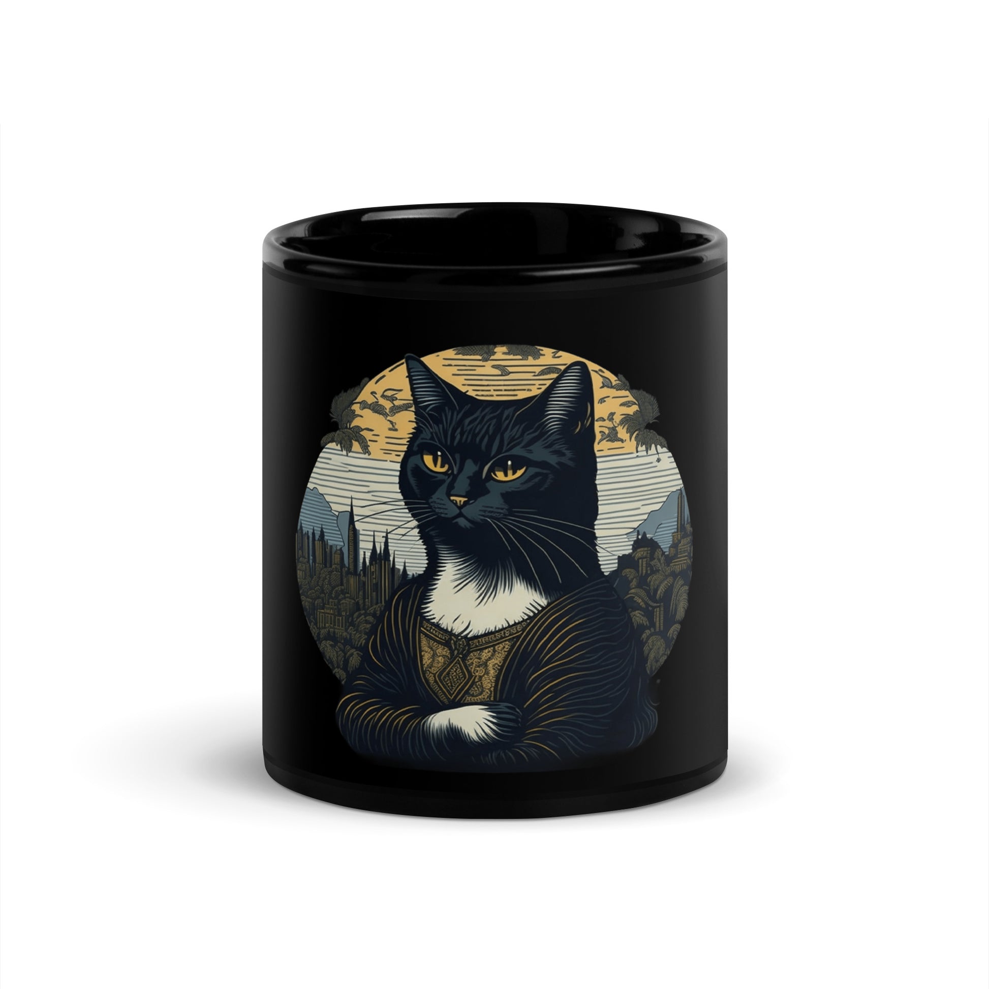 Cat Black Coffee Mug