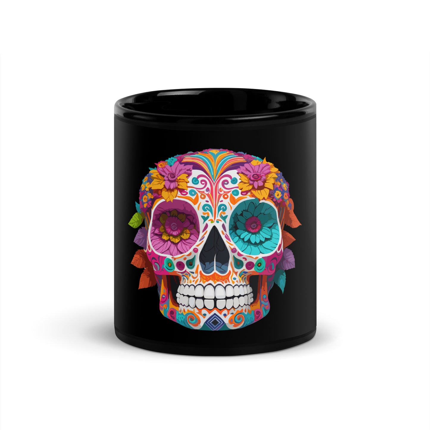 Dia De Los Muertos Black Coffee Cup