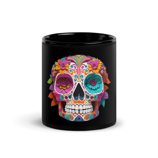 Dia De Los Muertos Black Coffee Cup