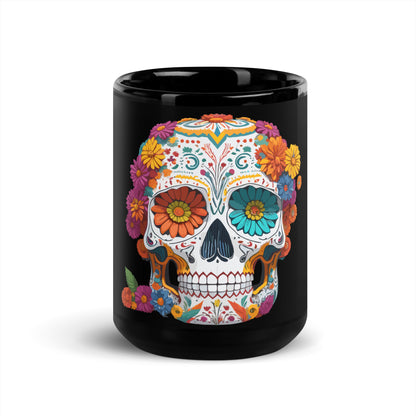Mexican Skull Black Coffee Mug