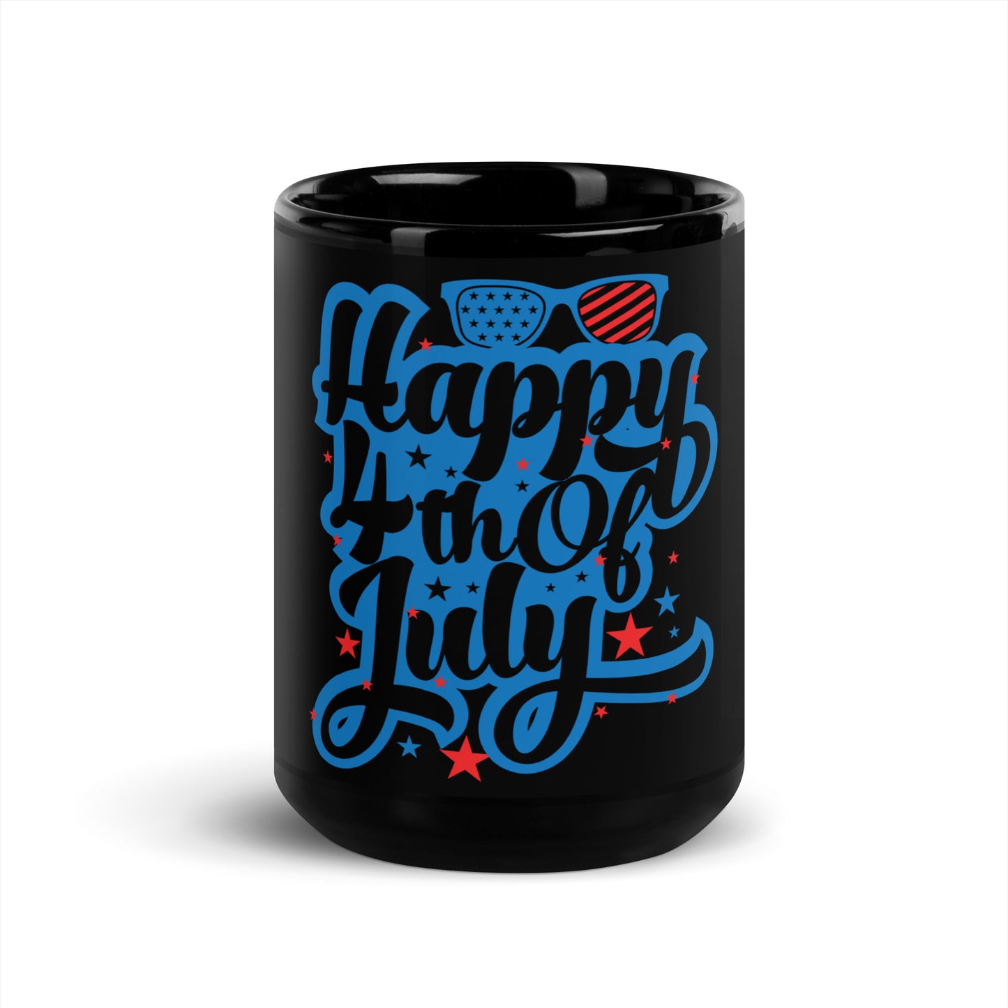 Happy 4th of July Black Coffee Mug