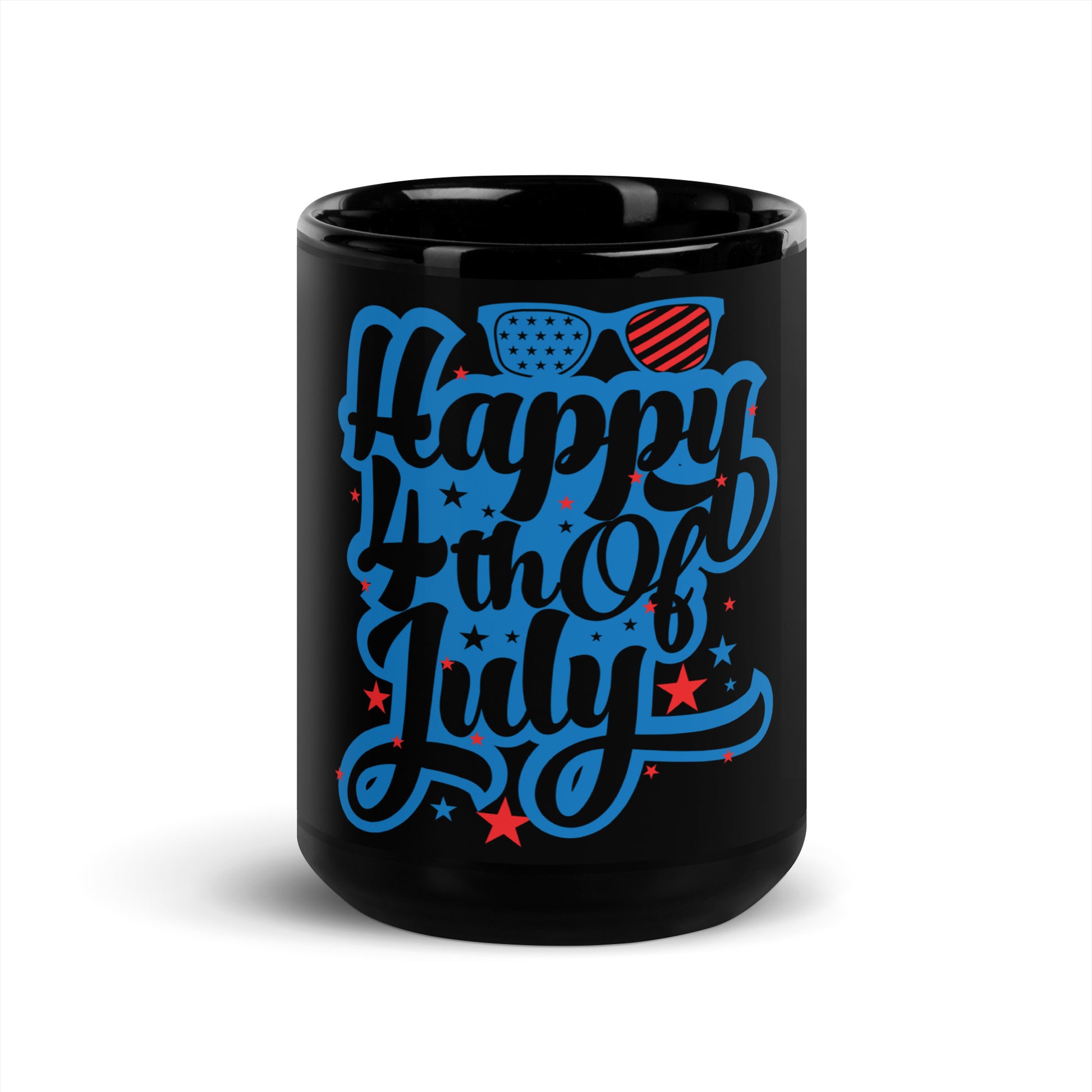 Happy 4th of July Black Coffee Mug