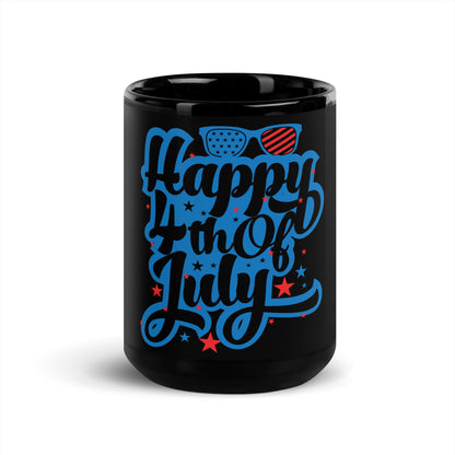 Happy 4th of July Black Coffee Mug