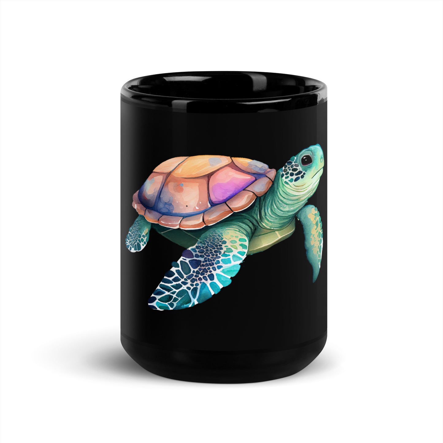 Sea Turtle Bliss Black Coffee Mug
