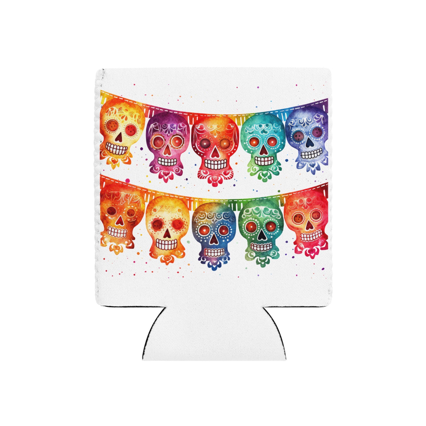 Mexican Fiesta Banner Skull Drink Koozies