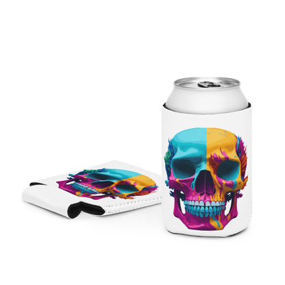 lsd skull beer can koozie