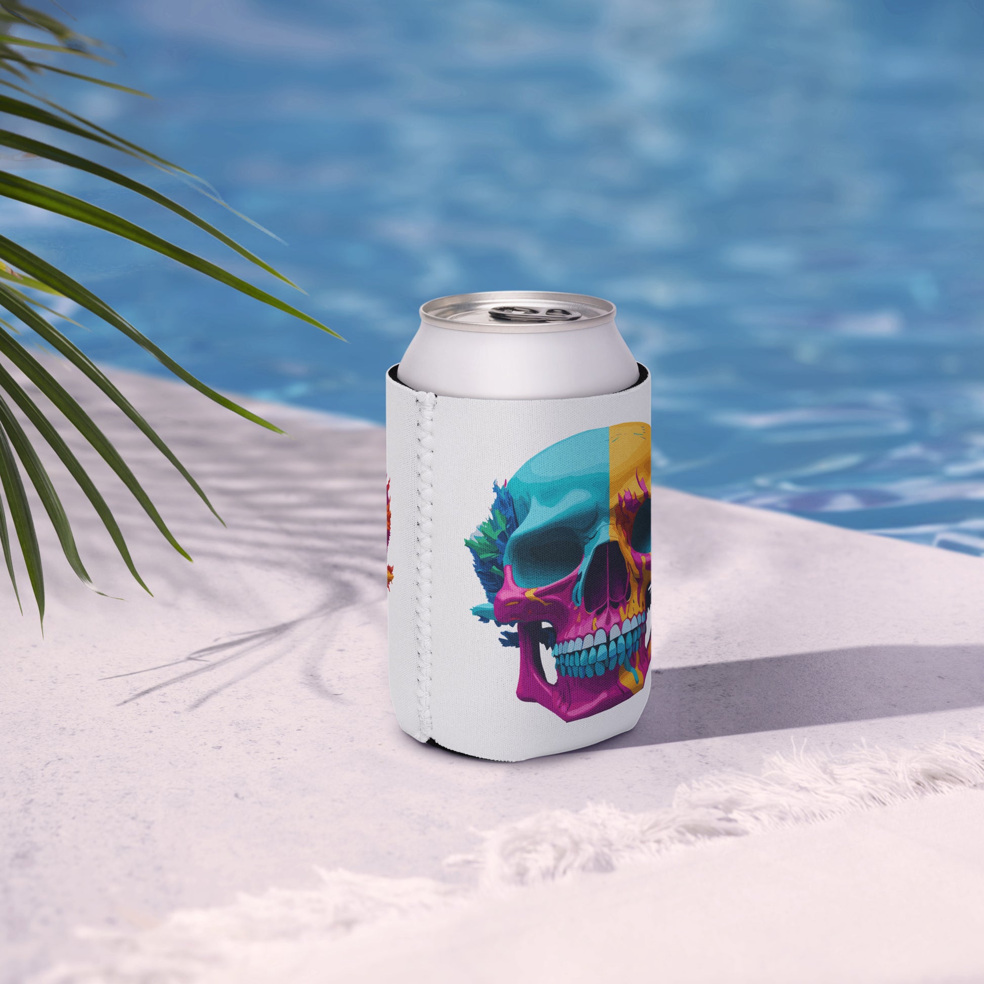 Psychedelic Skull Beer Bottle Cozy