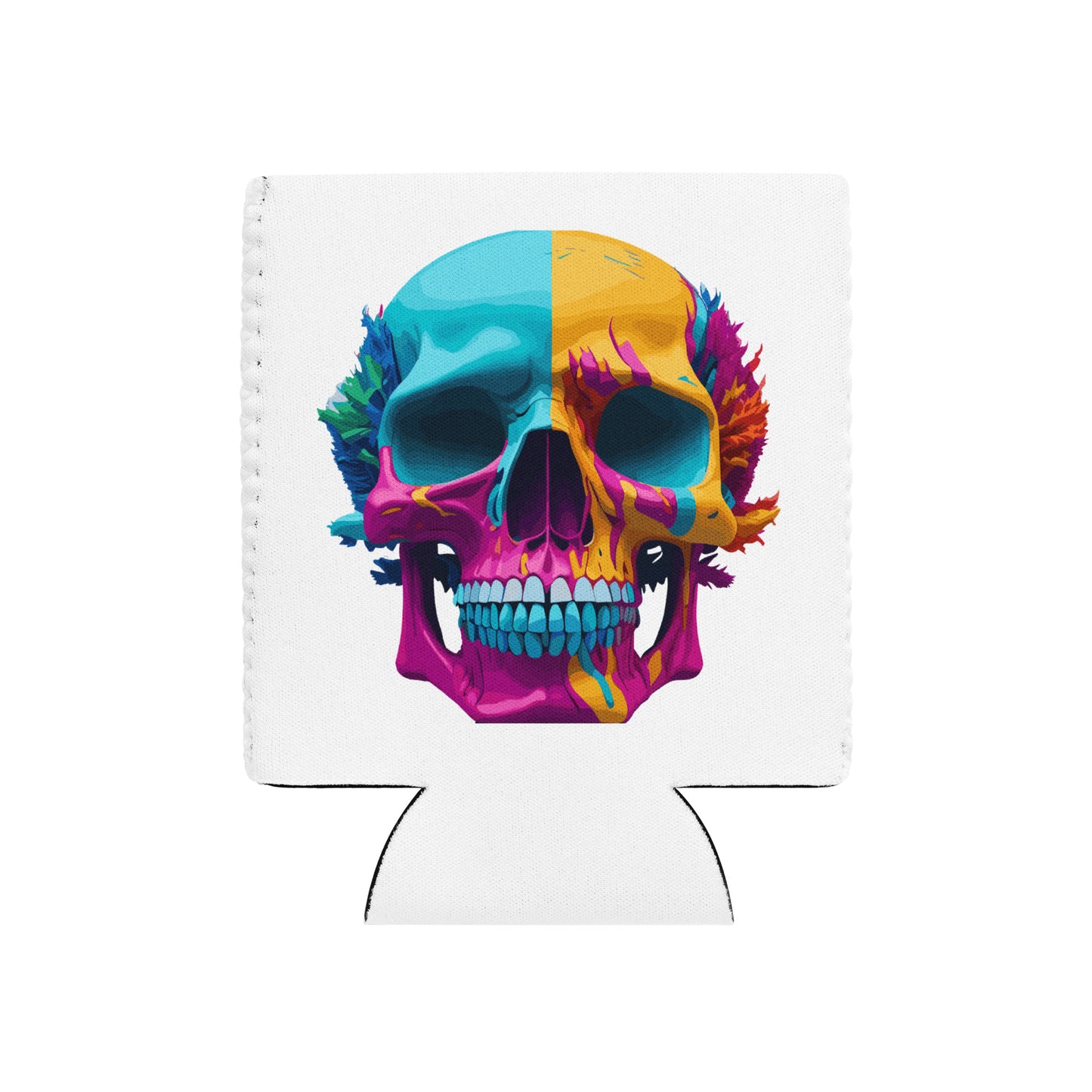 Psychedelic Skull Beer Can Coolie