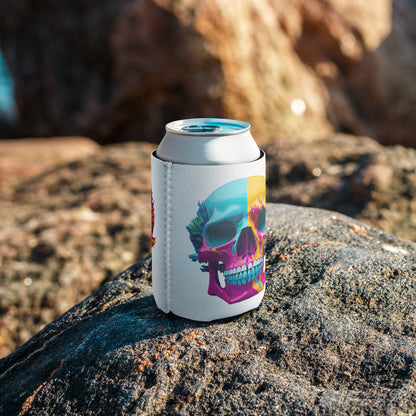 Psychedelic Skull Beer Can Sleeve