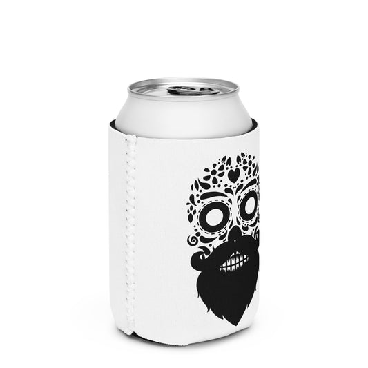 Bearded Sugar Skull Beer Can Cooler