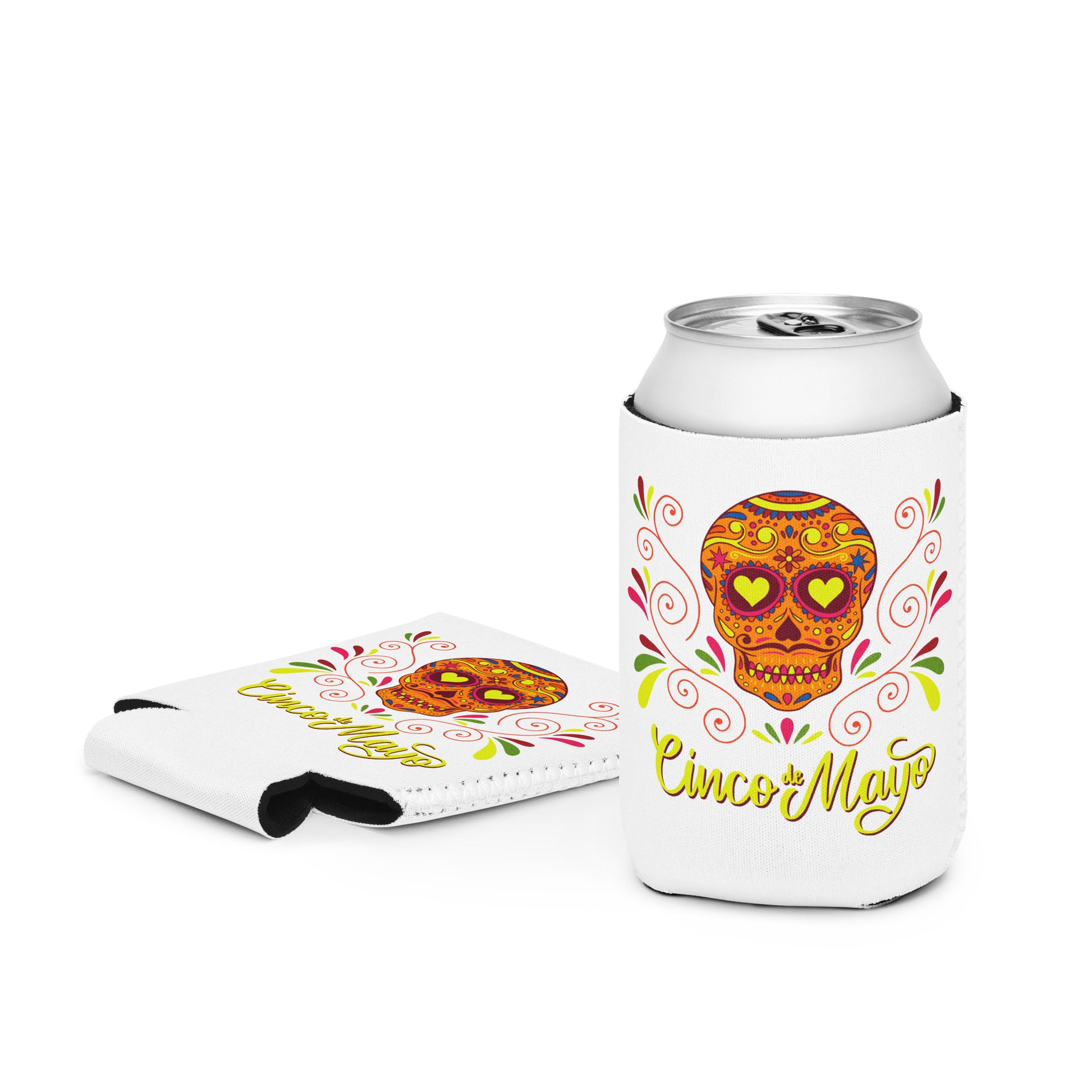 Cinco De Mayo Sugar Skull Beer Can Sleeve
