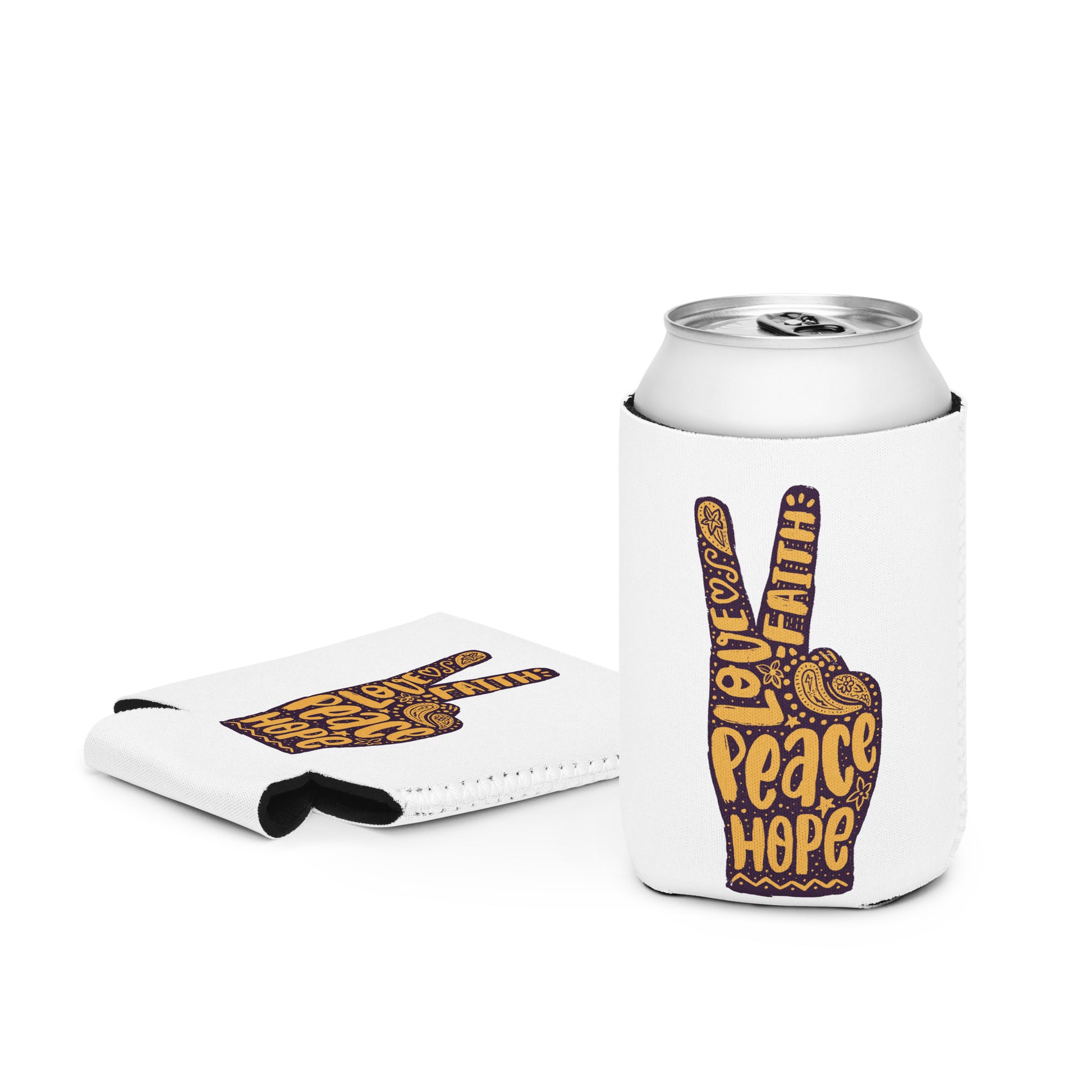 Hand Peace Sign Can Sleeve