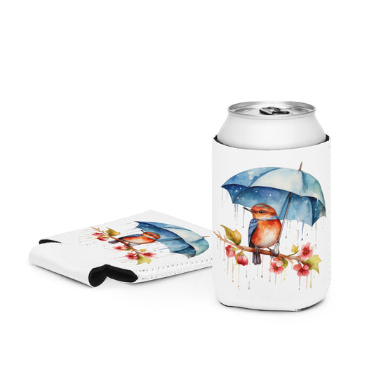 Baby Bird with Umbrella Beer Bottle Koozie