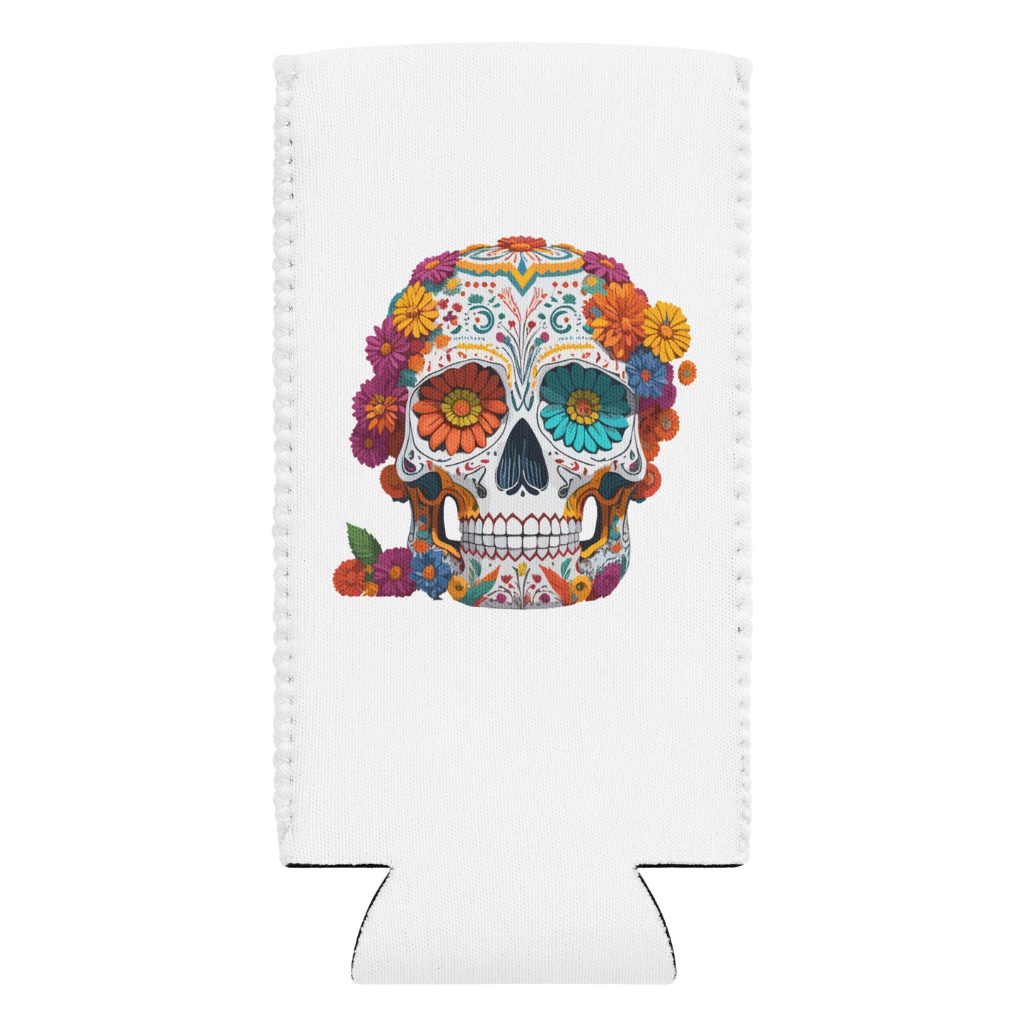 Day of the Dead Skull slim koozie