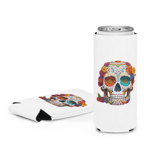 Sugar Skull Slim Can Koozie