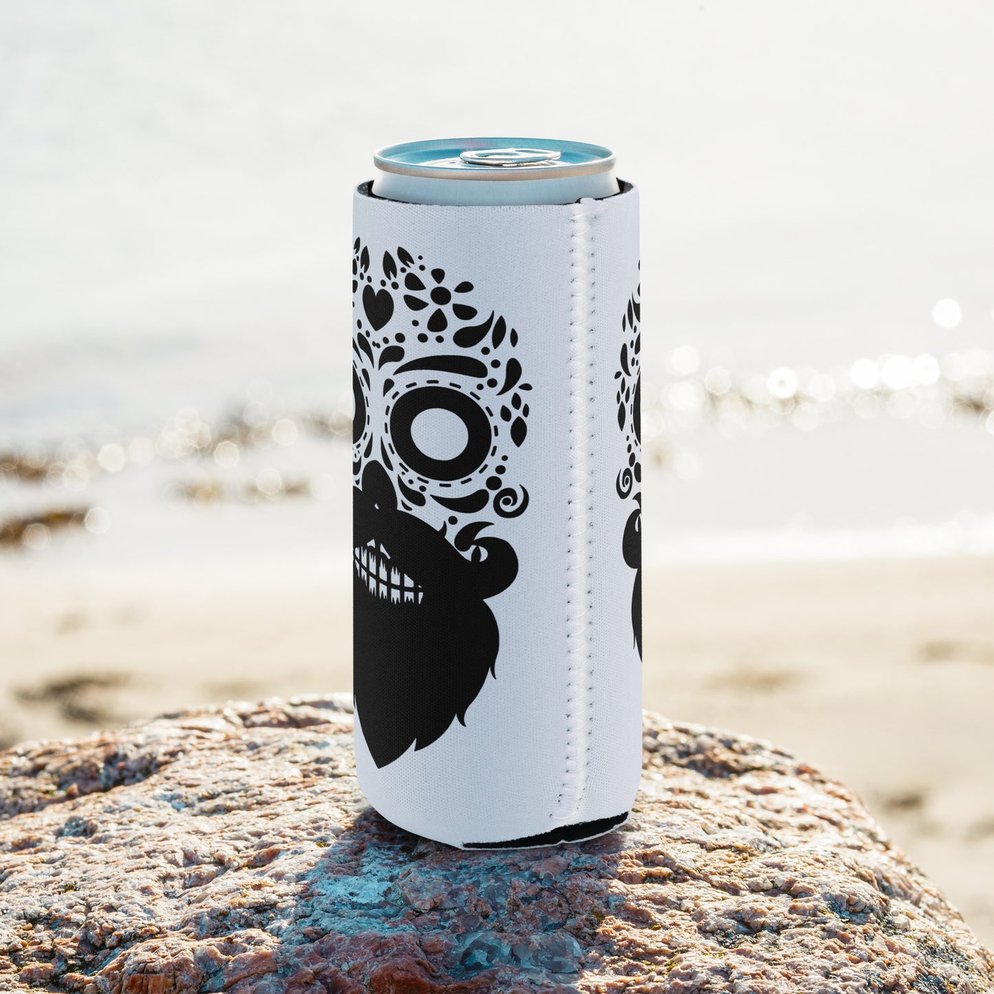 Sugar Skull Beard Beer Bottle Coolies