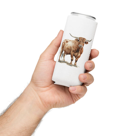 Texas Longhorn Slim Can Holder