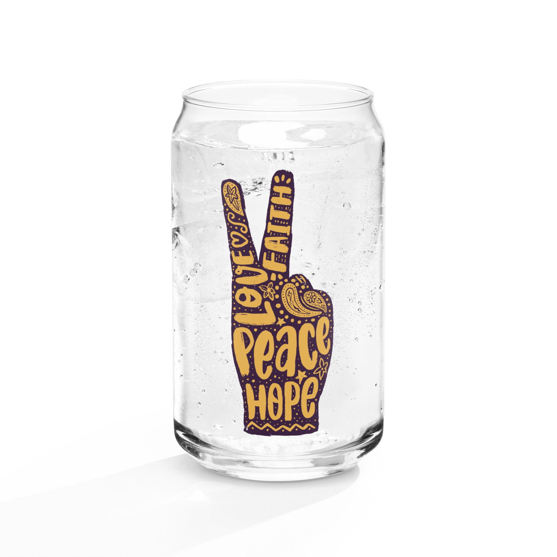 Love, Faith, Hope drinking glass