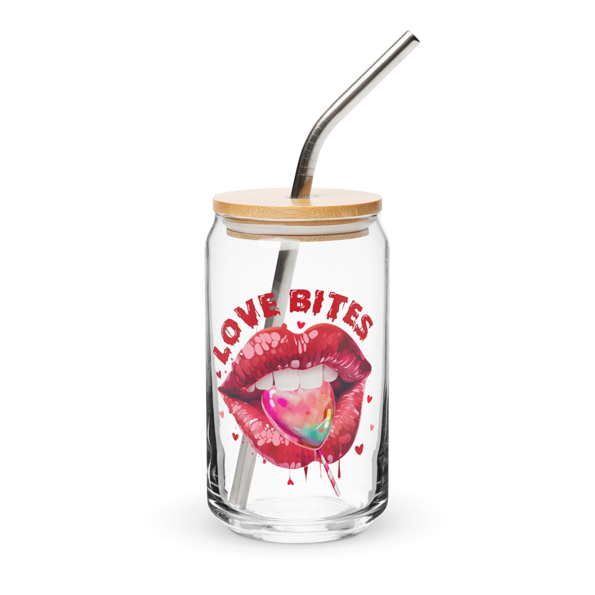 Love Bites Sexy Lips Glass Cup