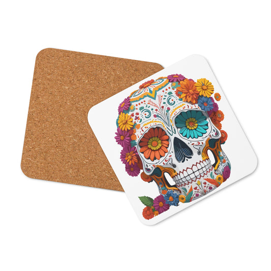 Sugar Skull Cork Back Coaster