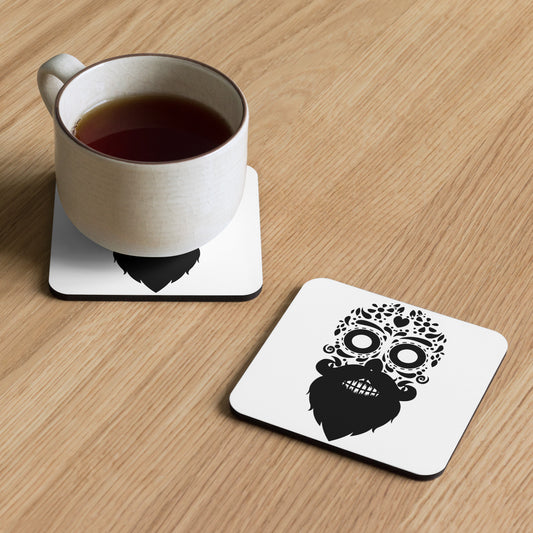 Bearded Sugar Skull Drink Coaster
