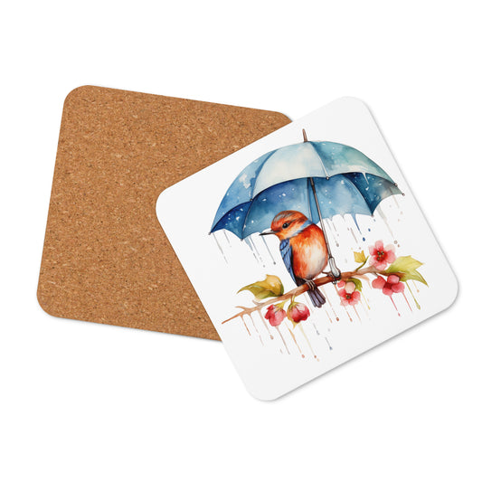  Bird with Umbrella Drink Coaster