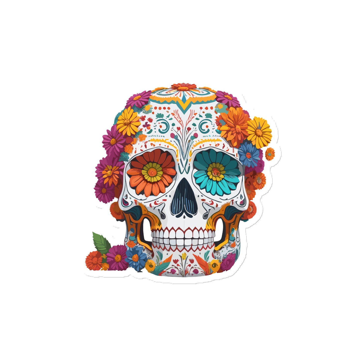floral skull magnets
