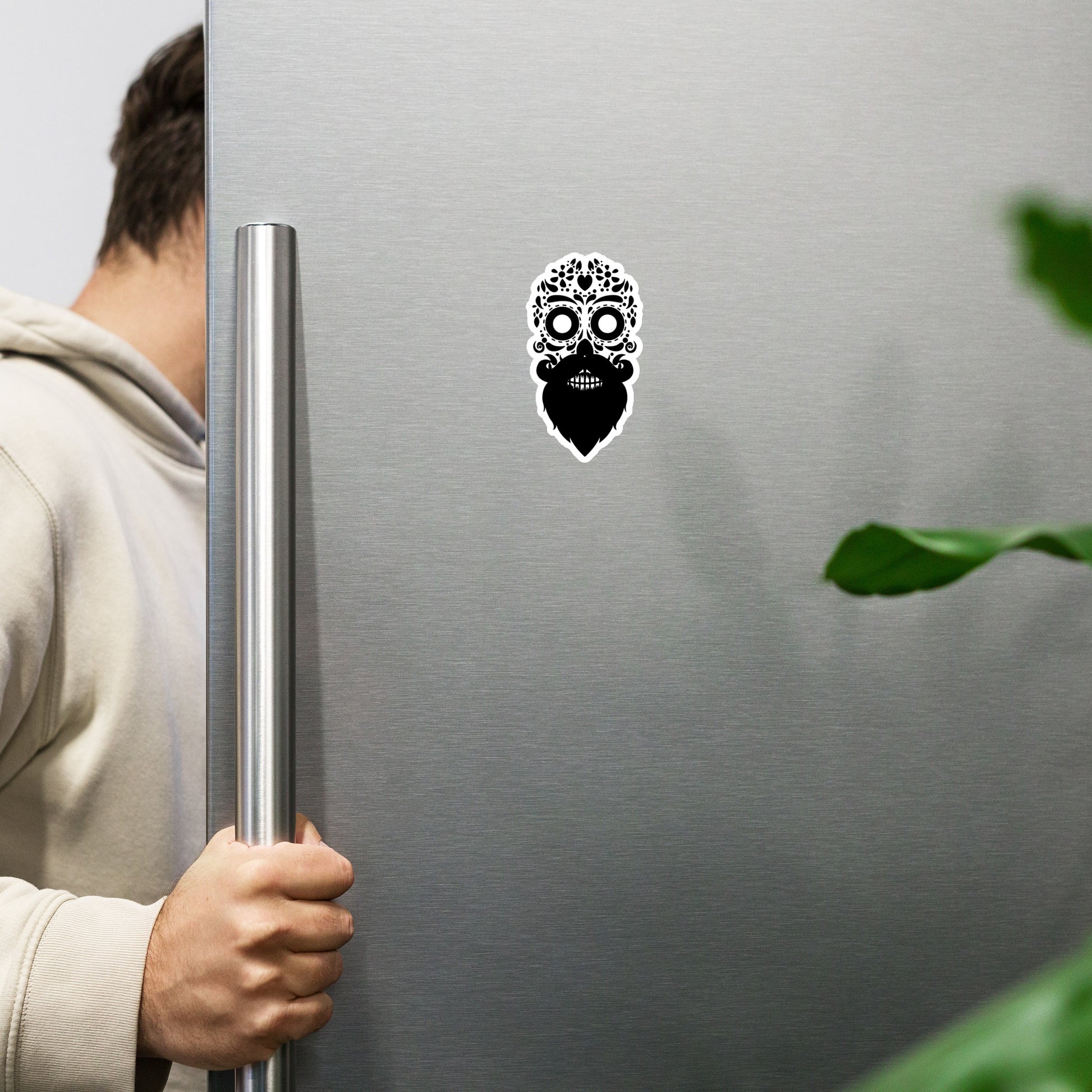 Bearded Sugar Skull Magnets