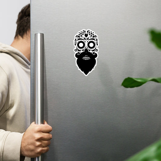 Bearded Sugar Skull Magnet