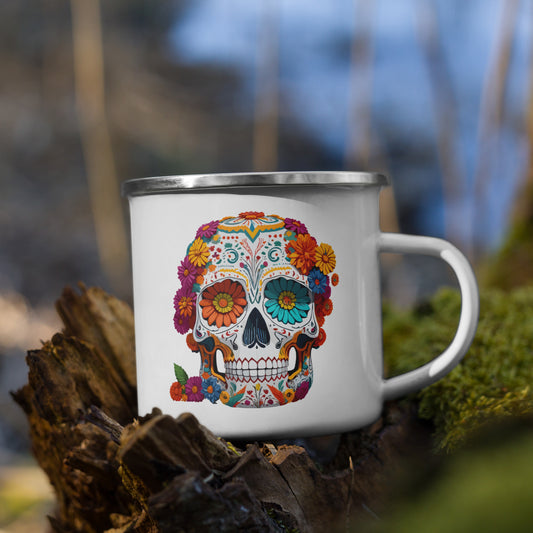 Sugar Skull Floral Camper Mug