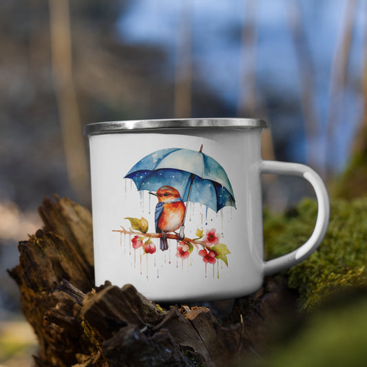 Bird with Umbrella Camper Mug