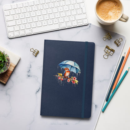 Bird with Umbrella Hardcover Notebook