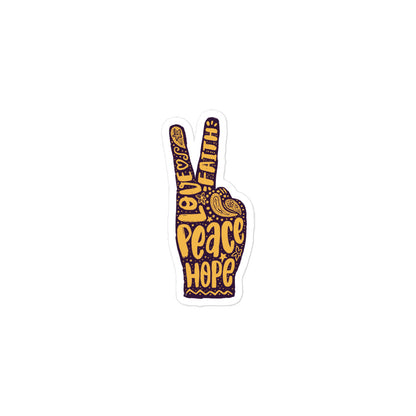 Love Faith Hope Peace Sign Sticker