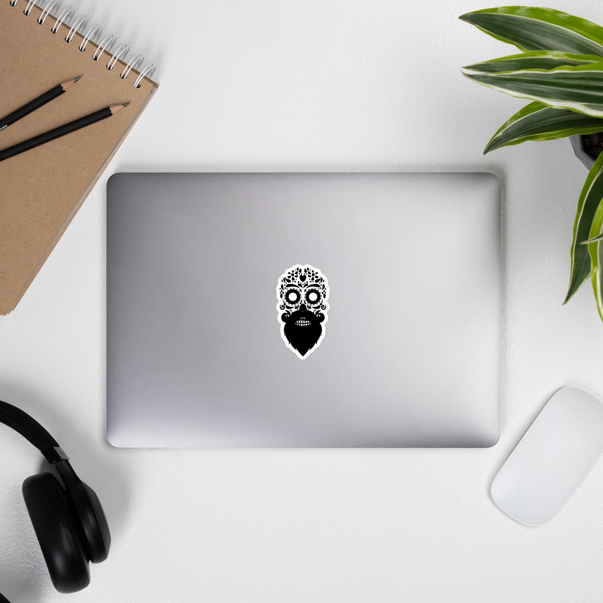 skull with beard sticker