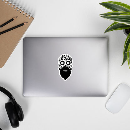 skull hipster sticker