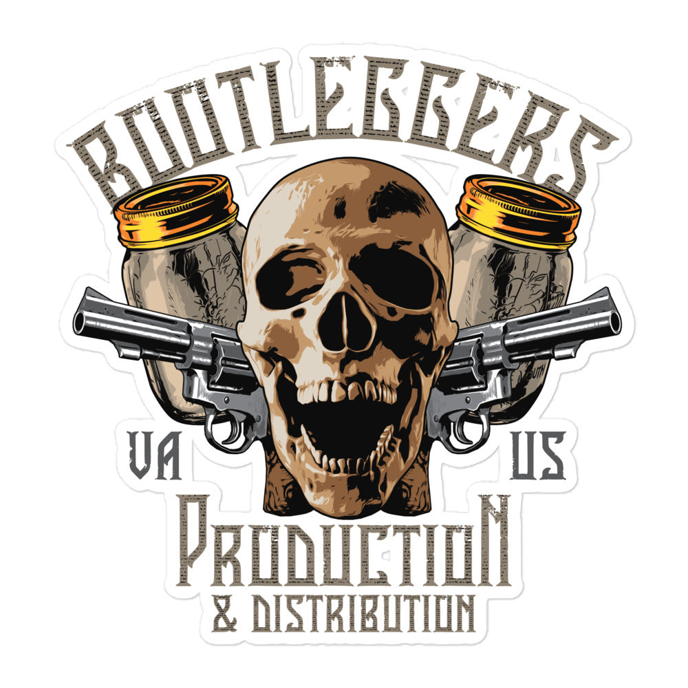 Bootleggers Moonshine Skull Stickers