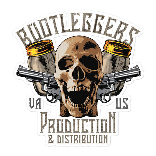 Bootleggers Moonshine Skull Stickers