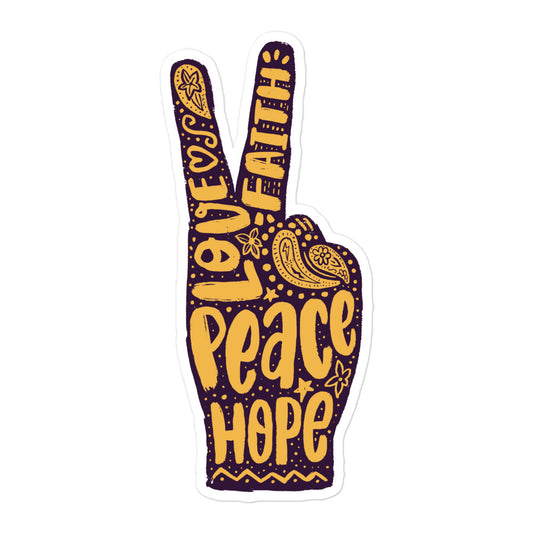 Love Faith Hope Peace Sign Stickers