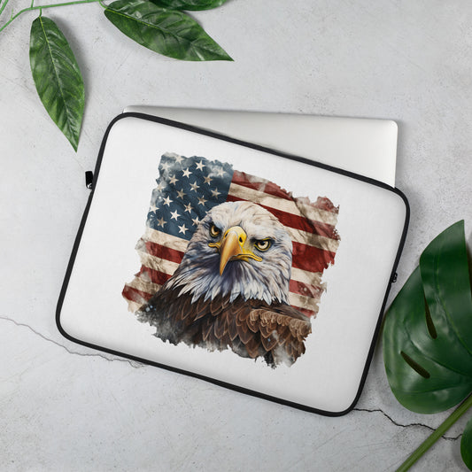 American Bald Eagle flag Laptop Sleeve