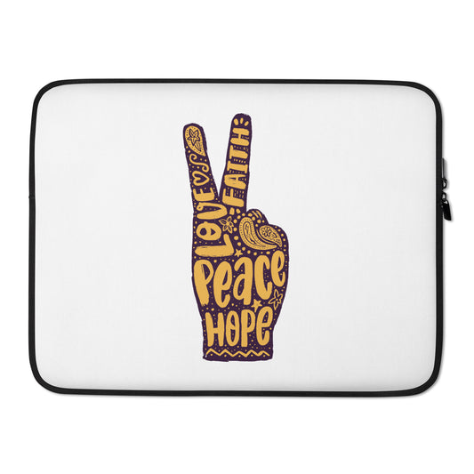 Love Faith Hope Peace Sign Laptop Sleeve