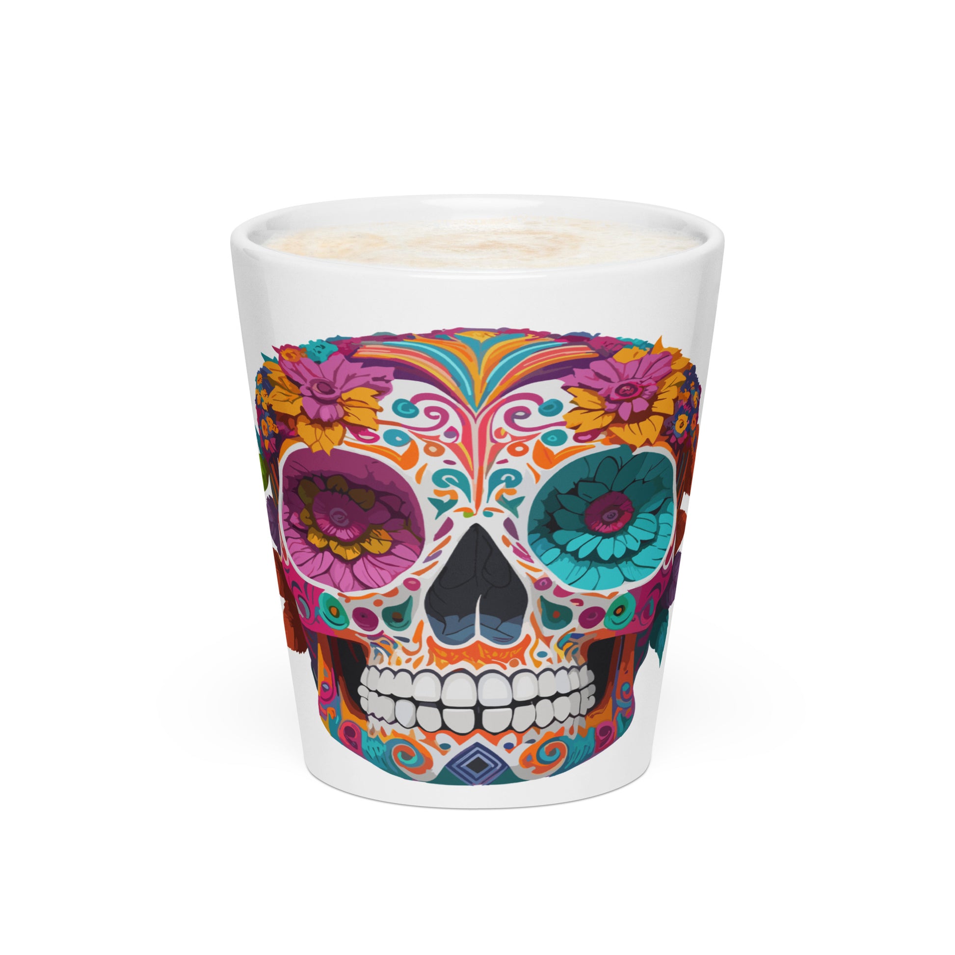 Sugar Skull Floral Latte Mug