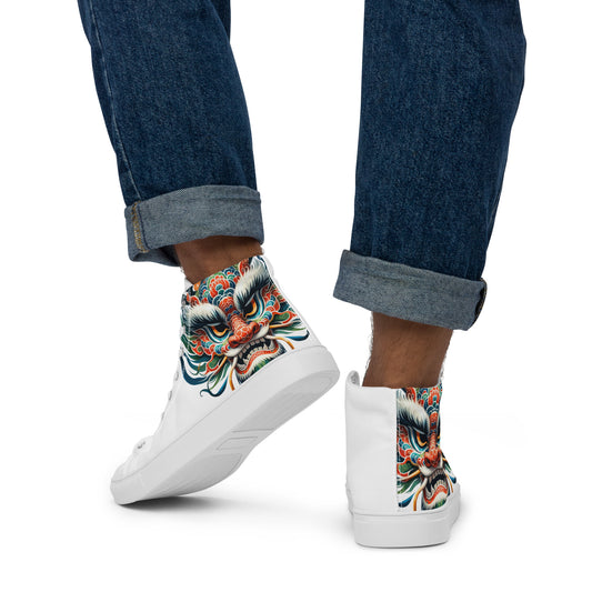 Chinese New Year's Dragon Men's High Top Shoes