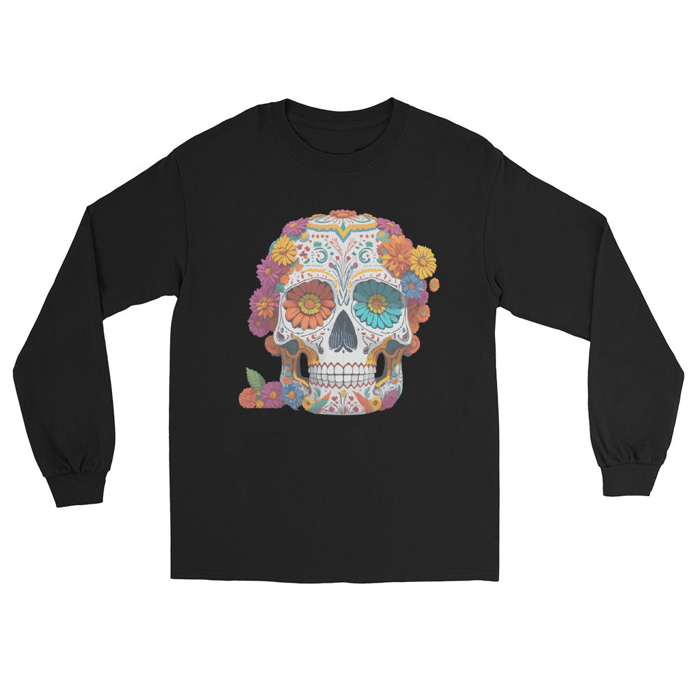 Sugar Skull Ladies Long Sleeve Shirt