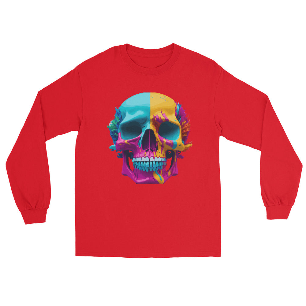 Psychedelic Skull red Long Sleeve Shirt