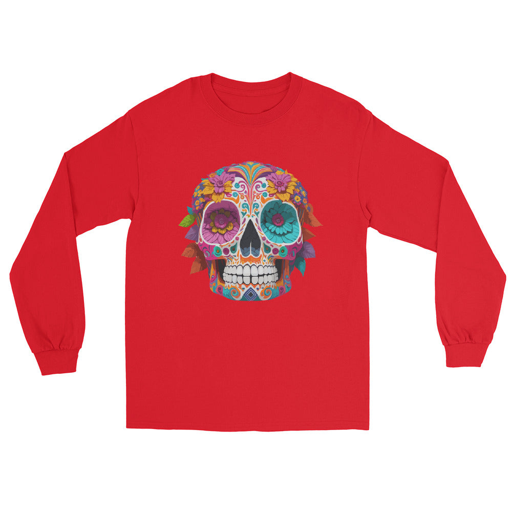 Sugar Skull red Long Sleeve Shirt