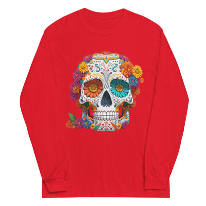 Mexican Skull red Long Sleeve Shirt