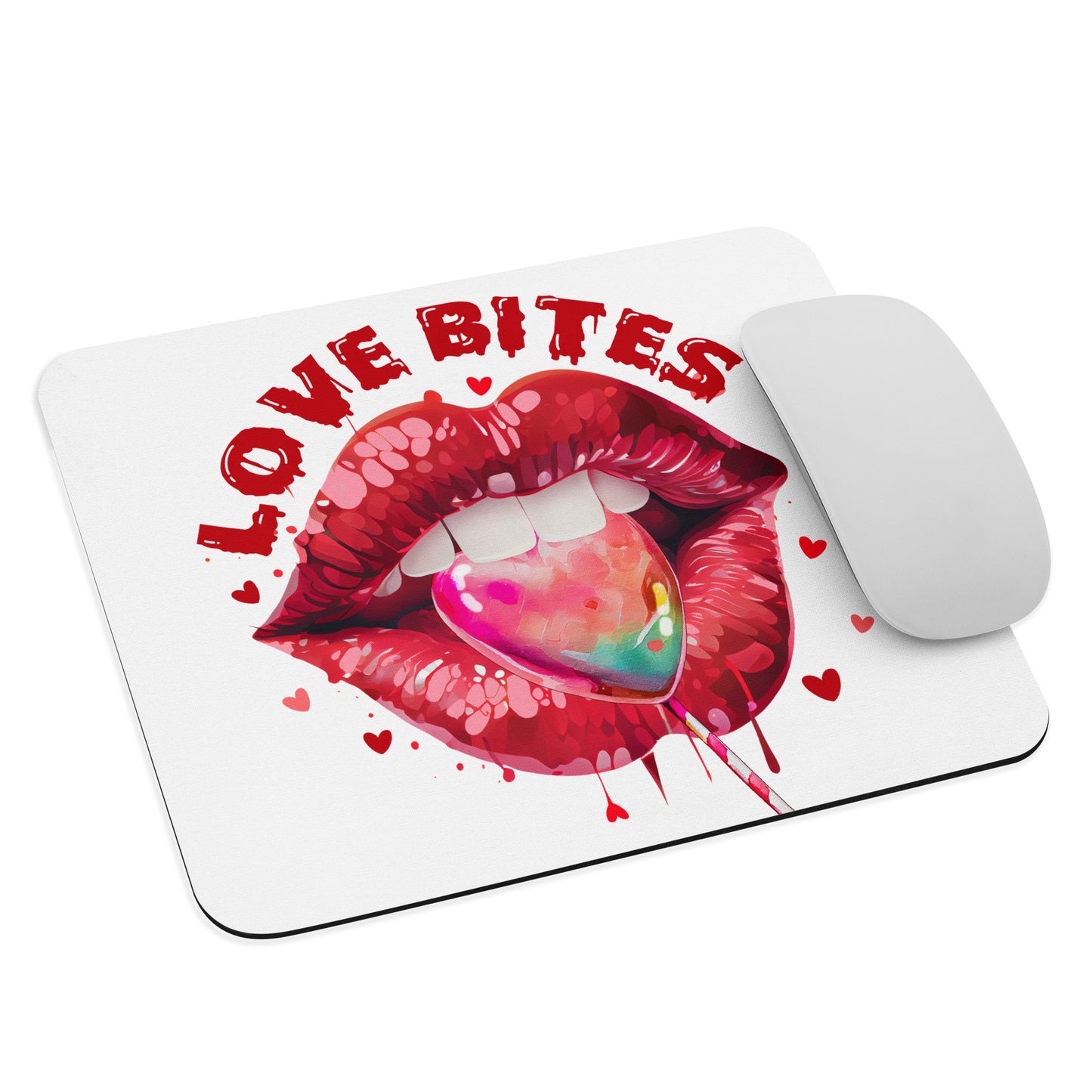 Love Bites Kiss Lips Mouse Pad