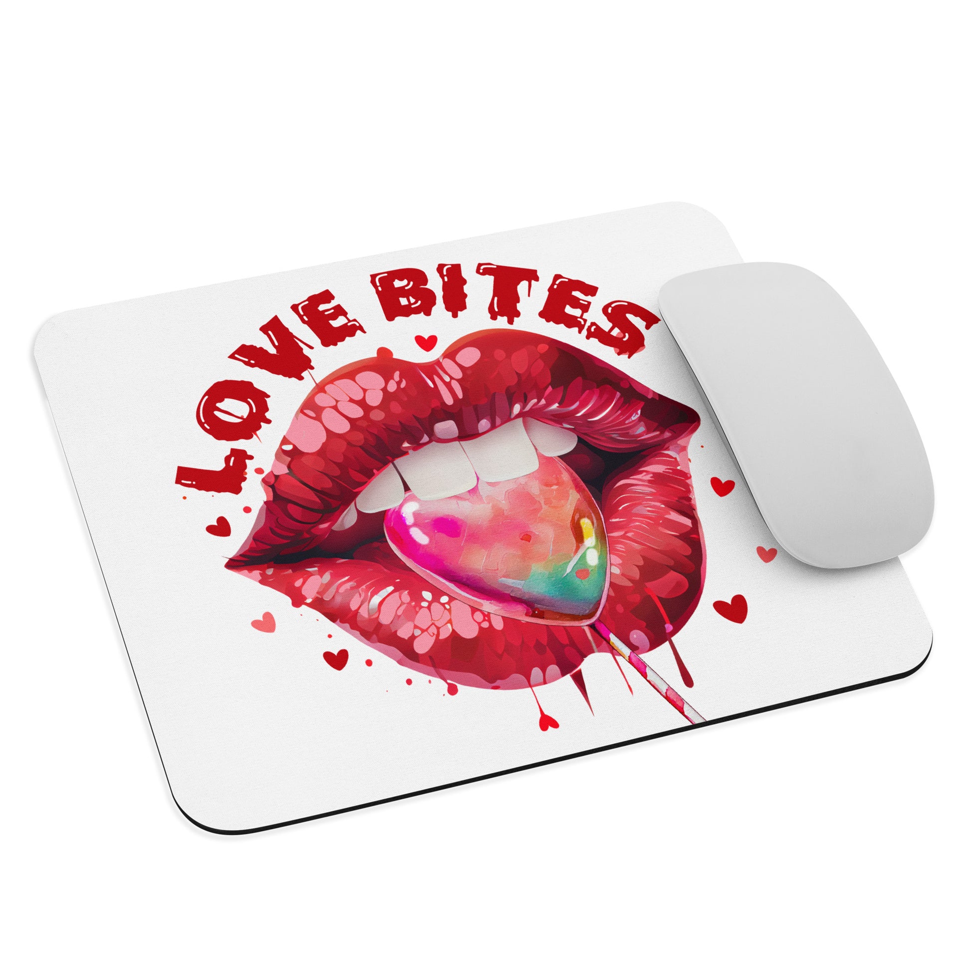 Love Bites Kiss Lips Mouse Pad