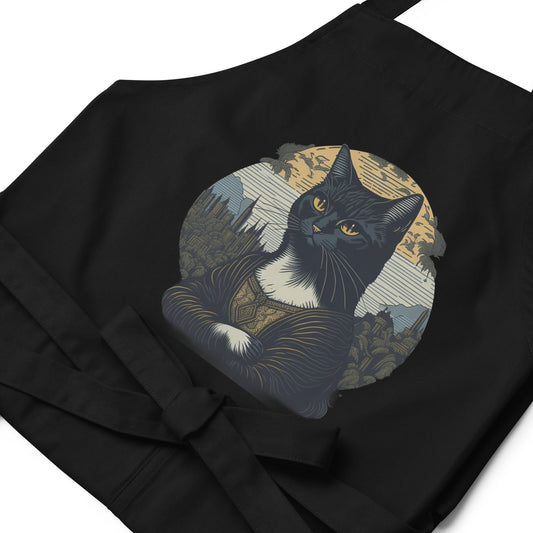 Mona Lisa Cat Organic Cotton Apron
