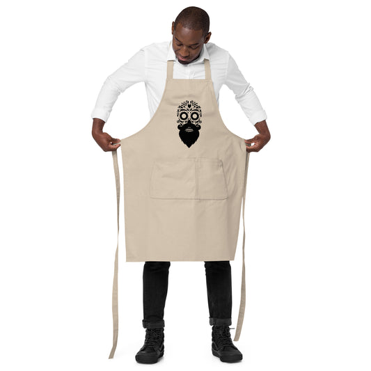 Bearded Sugar Skull Organic Cotton Apron